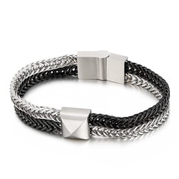 Pánsky Náramok Tide Hip-Hop Double-Layer Colorful Keel Woven Chain Z Titánu
