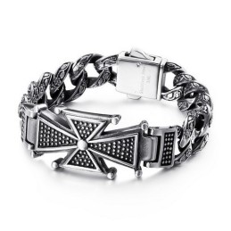 Náramok S Titánovým Krížom A Zirkónom Cool Skull Cross