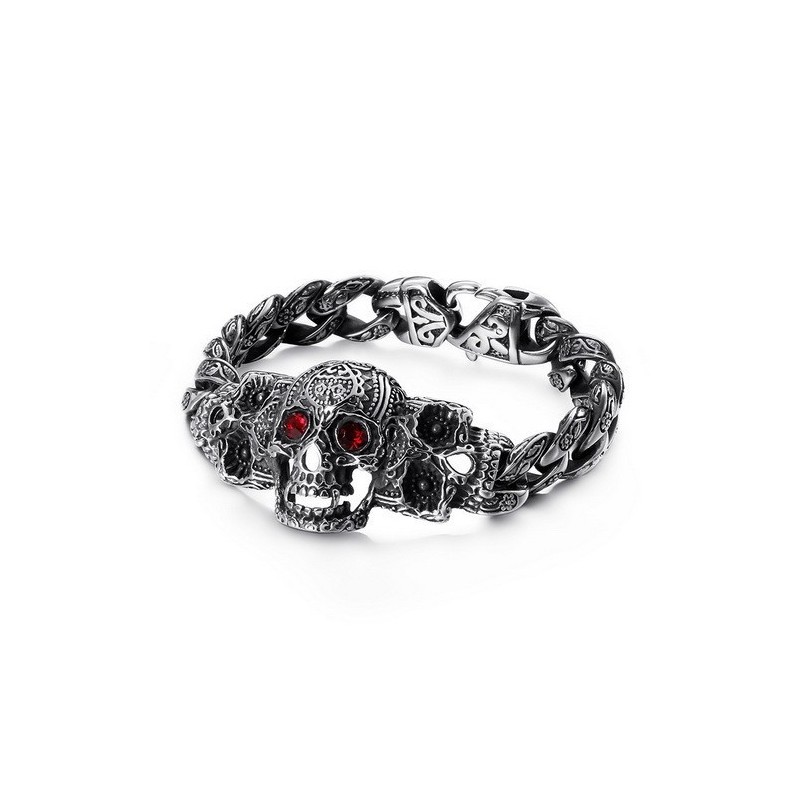 Náramok S Titánovým Krížom A Zirkónom Cool Skull Cross Náramok S Titánovým Krížom A Zirkónom Cool Skull Cross