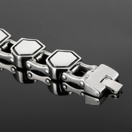 Pánsky Titánový Náramok S Geometrickým Vzorom