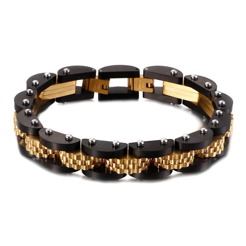 Pánsky Náramok S Titánovou Retiazkou Na Bicykel S Remienkom