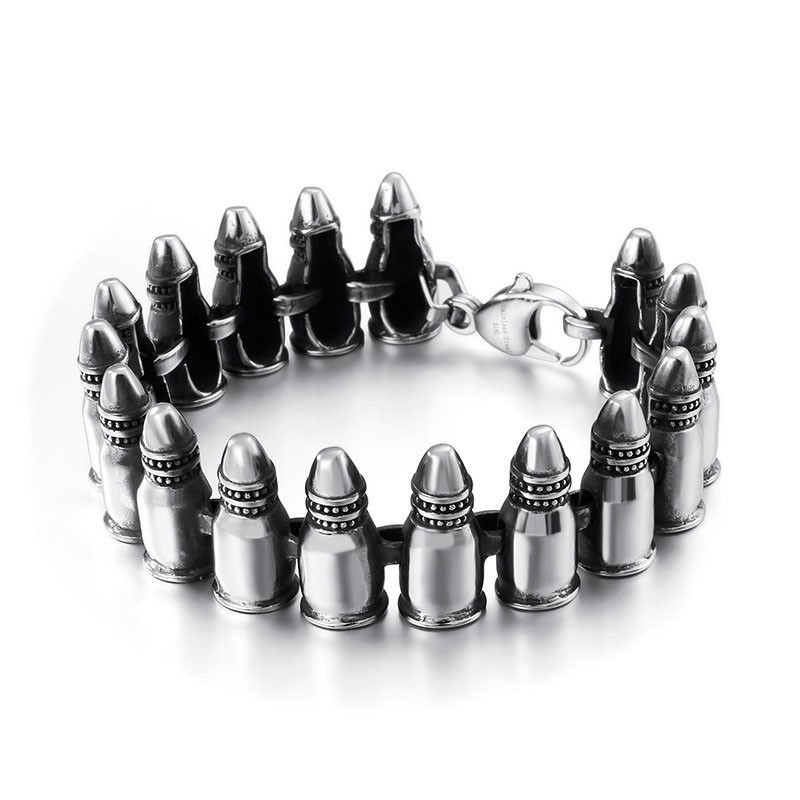 Elegantné Gotické Rockové Doplnky, Pánske Náramky Bullet Elegantné Gotické Rockové Doplnky, Pánske Náramky Bullet