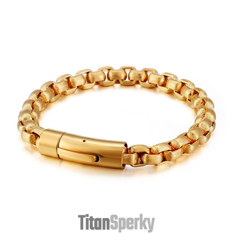 Nový Módny Retro Štýl Motorkársky Pánsky Titánový Náramok S Retiazkou Motorkárske Náramky