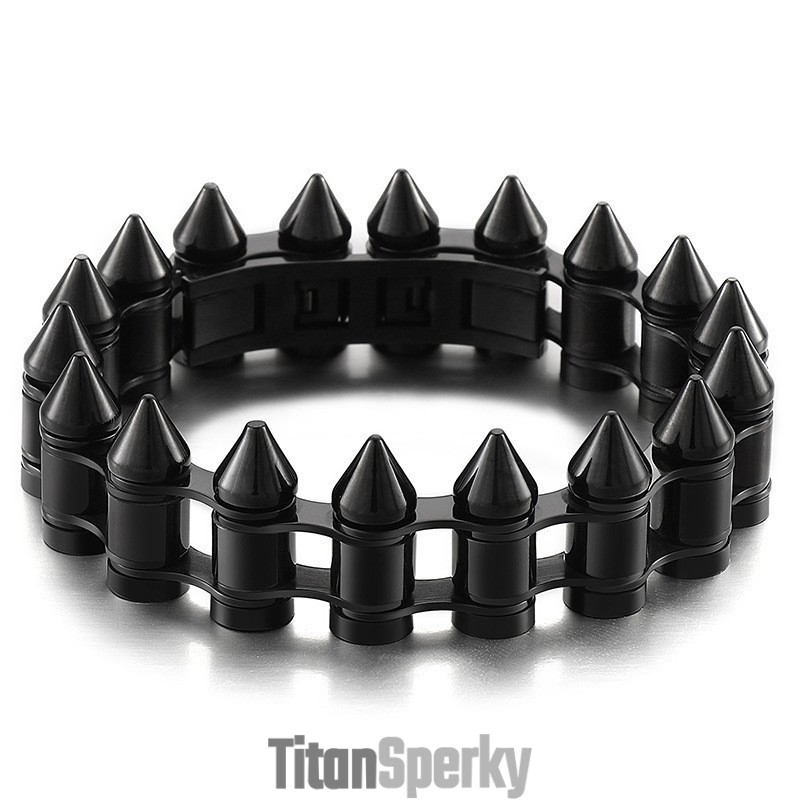 Pánsky Titánový Motorkársky Náramok Bullet Head Pánsky Titánový Motorkársky Náramok Bullet Head