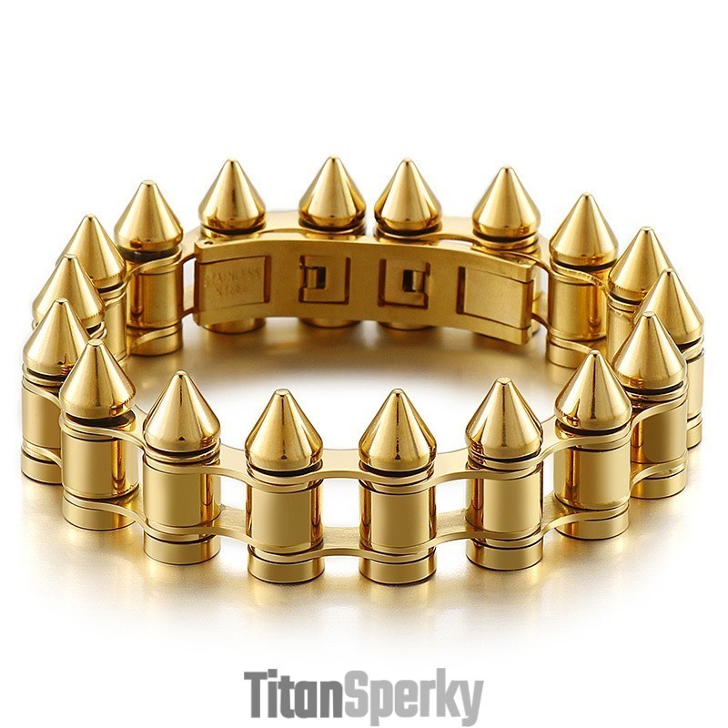 Pánsky Titánový Motorkársky Náramok Bullet Head