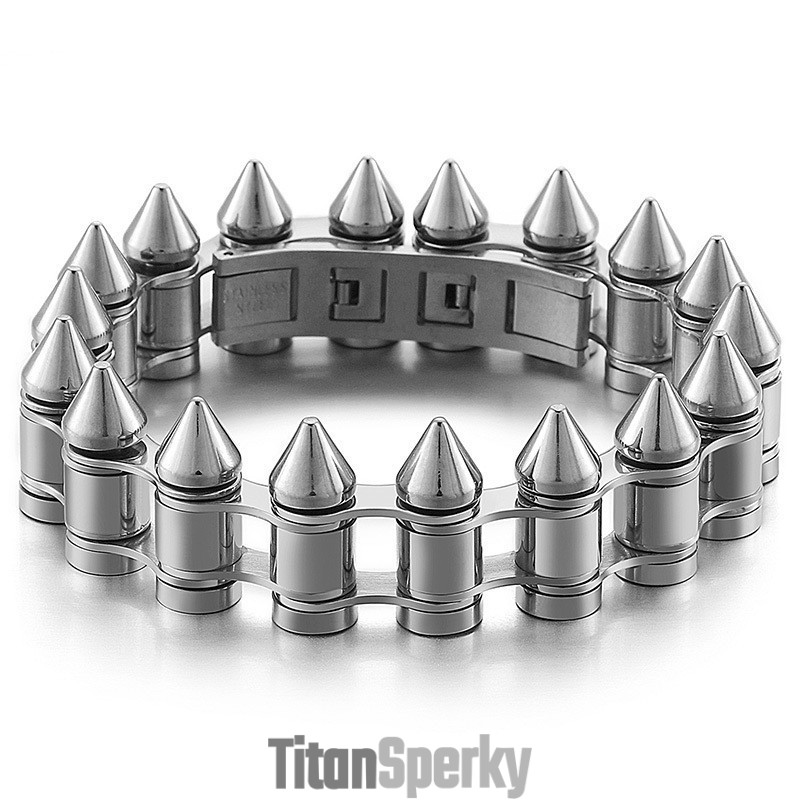 Pánsky Titánový Motorkársky Náramok Bullet Head Pánsky Titánový Motorkársky Náramok Bullet Head