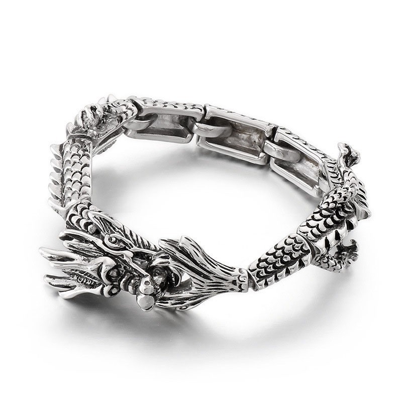 Štýlový Elegantný Titánový Náramok So Zverokruhom Dragon Pre Mužov