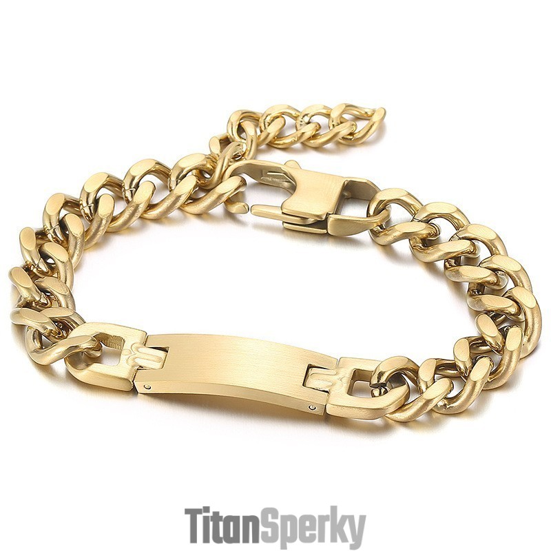Módny Zakrivený Značkový Titánový Náramok S Retiazkou Na Chvost Pre Mužov