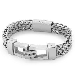 Pánsky Titánový Náramok S Rock And Rollovým Hip-Hopovým Motívom, 21,5 Cm