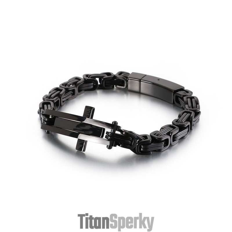Pánsky Titánový Náramok S Hip-Hopovým Efektom Cross Bend