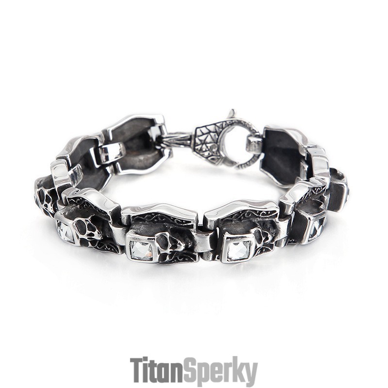 Titánový Náramok S Lebkou A Skríženými Hnátmi
