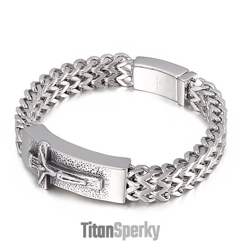 Pánsky Titánový Náramok Hip Hop Cross