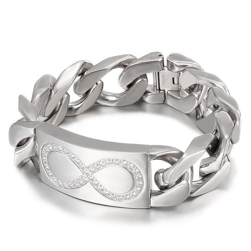 Elegantné Pánske Titánové Náramky S 8 Slovami A Diamantmi Elegantné Pánske Titánové Náramky S 8 Slovami A Diamantmi