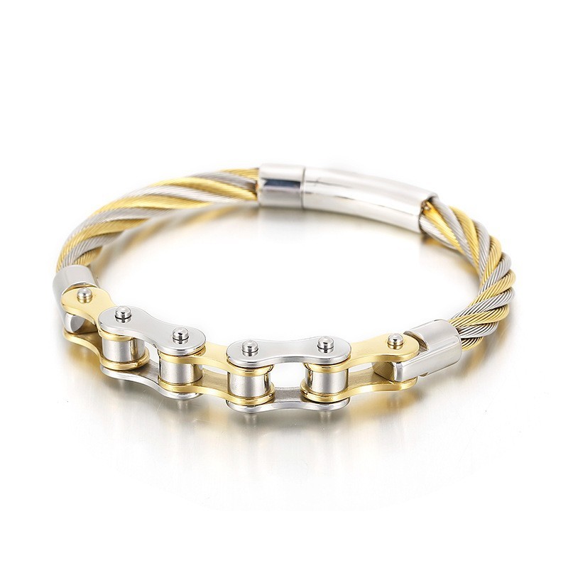 Elegantný Titánový Pánsky A Dámsky Motorkársky Náramok S Retiazkovým Prepojením