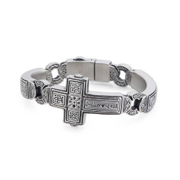 Elegantný Pánsky Titánový Náramok Bent Cross