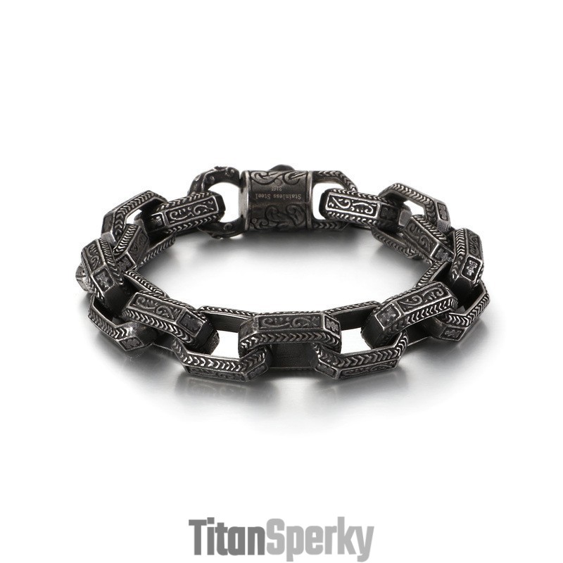 Nový Elegantný Pánsky Vzorovaný Titánový Náramok Tide Nový Elegantný Pánsky Vzorovaný Titánový Náramok Tide