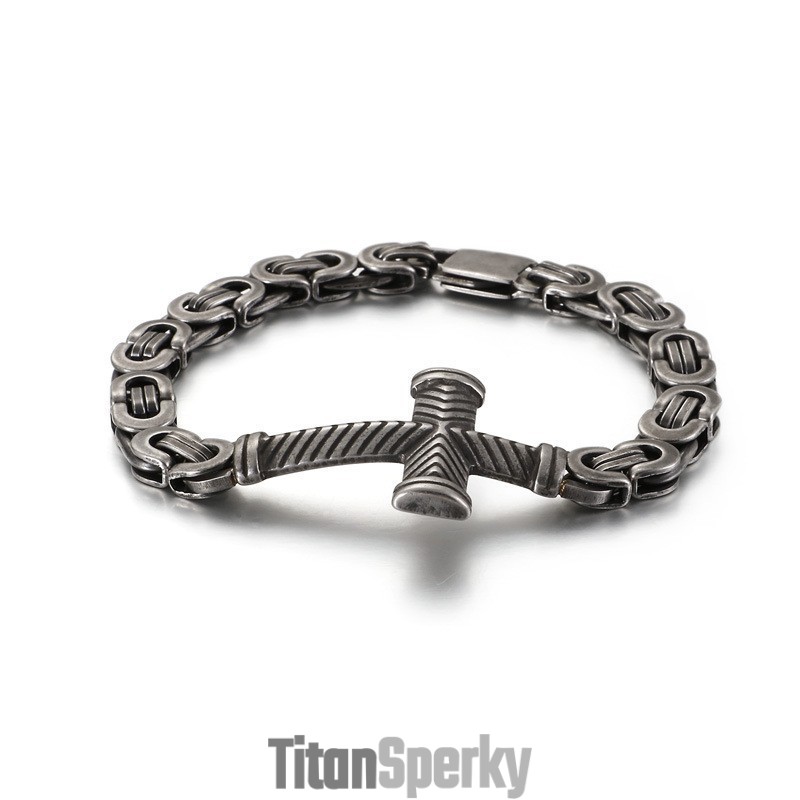 Lacný Titánový Krížový Náramok Pre Mužov