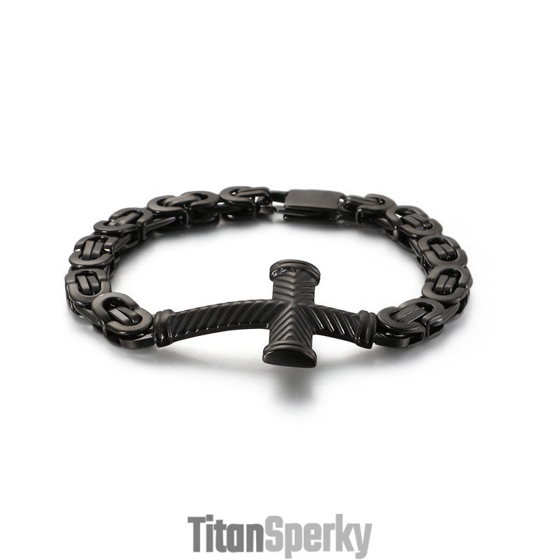 Lacný Pánsky Titánový Krížový Náramok