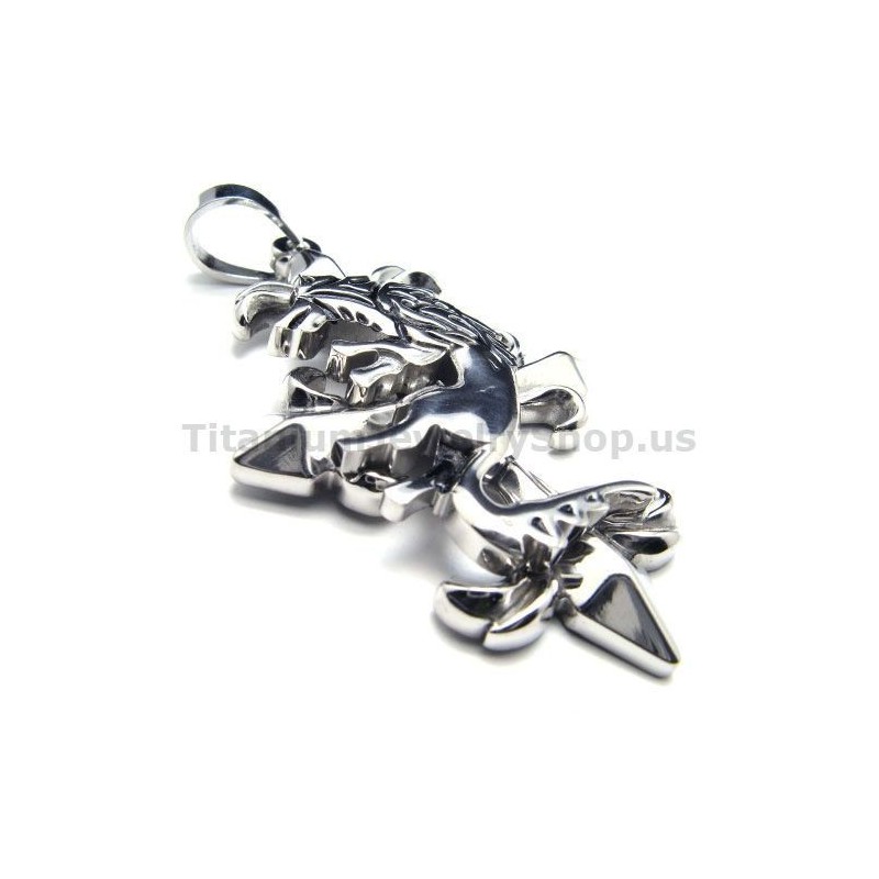 Prívesok S Krížom Z Čistého Titánu S Dvoma Vrstvami - Retiazka Zadarmo