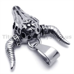 Vintage Prívesok S Lebkou Byvola Z Titánu, Pôvodných Obyvateľov Ameriky - Retiazka Zadarmo