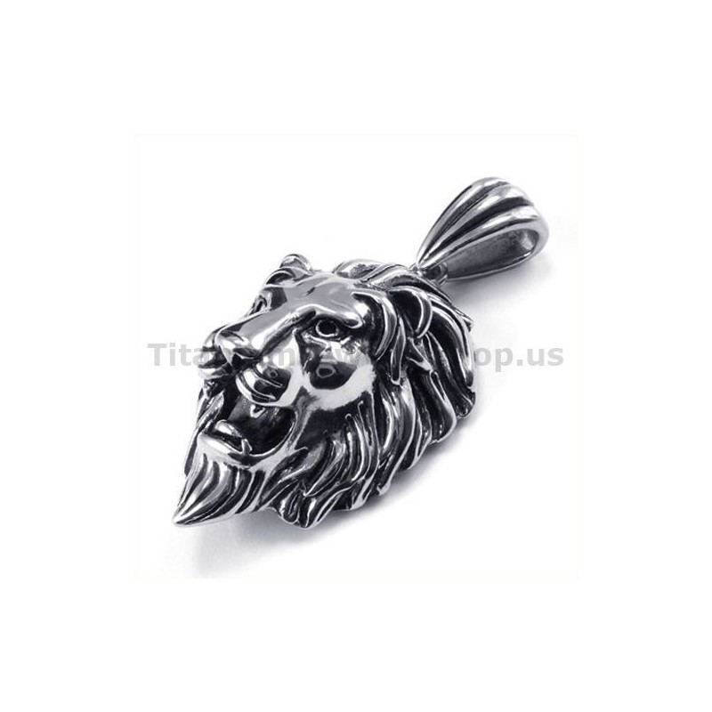 Titánový Prívesok S Hlavou Leva - Retiazka Zadarmo