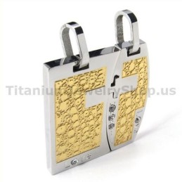 Prívesky Love Gloden Titanium Lovers S Retiazkami Bez Diamantov
