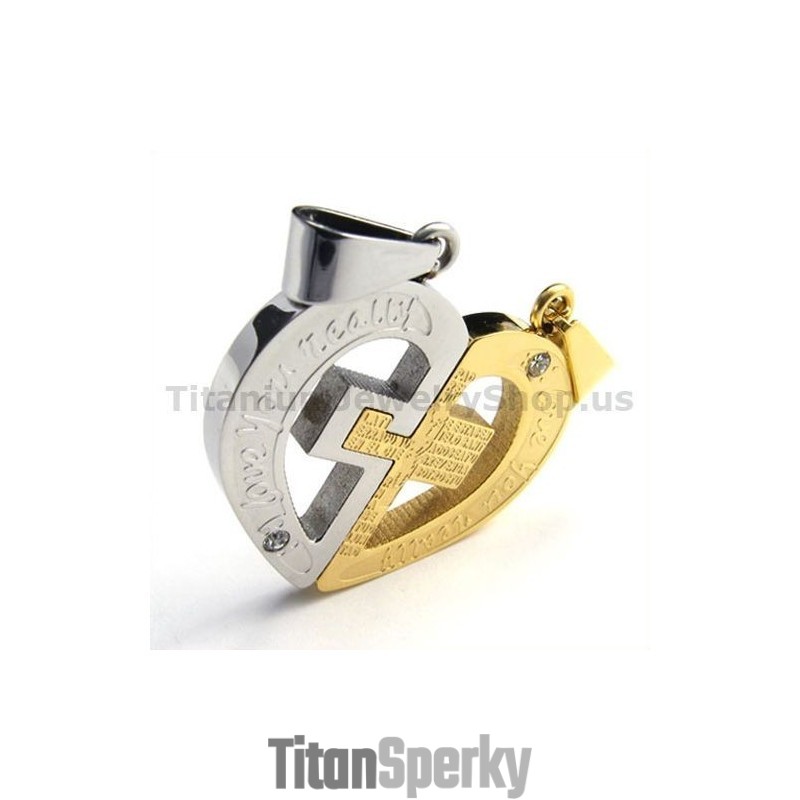 Prívesky Love You Really Gloden Titanium Lovers S Retiazkami Bez Diamantov