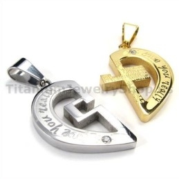 Prívesky Love You Really Gloden Titanium Lovers S Retiazkami Bez Diamantov