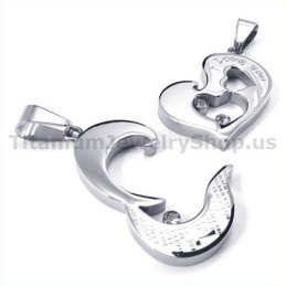 Titánové Prívesky Pre Milovníkov So Srdiečkom A Krížom S Retiazkami Bez Diamantov