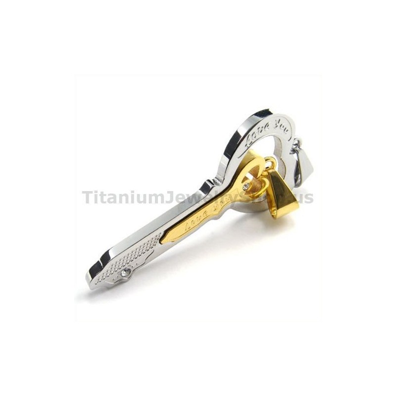 Prívesky Na Kľúče Gloden Titanium Pre Milovníkov - Retiazky Bez Retiazok