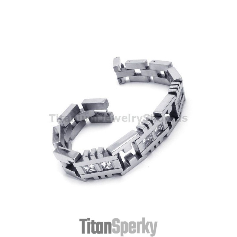 Pánsky Titánový Náramok S Diamantmi Pánsky Titánový Náramok S Diamantmi