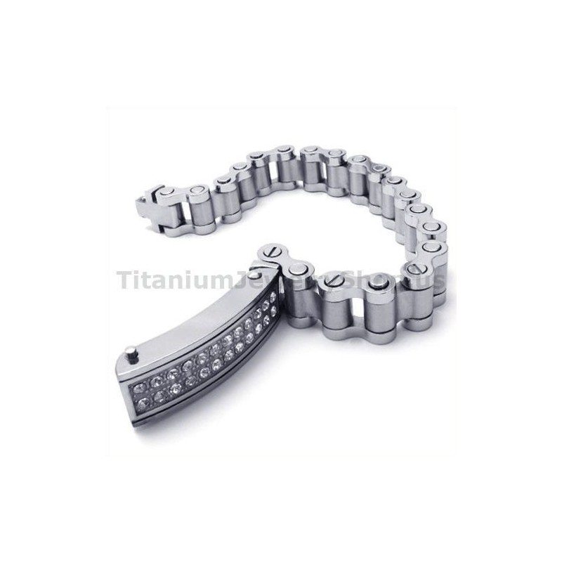 Pánsky Titánový Náramok S Diamantmi Pánsky Titánový Náramok S Diamantmi