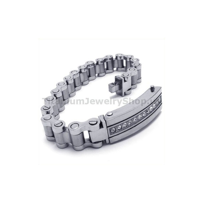 Pánsky Titánový Náramok S Diamantmi