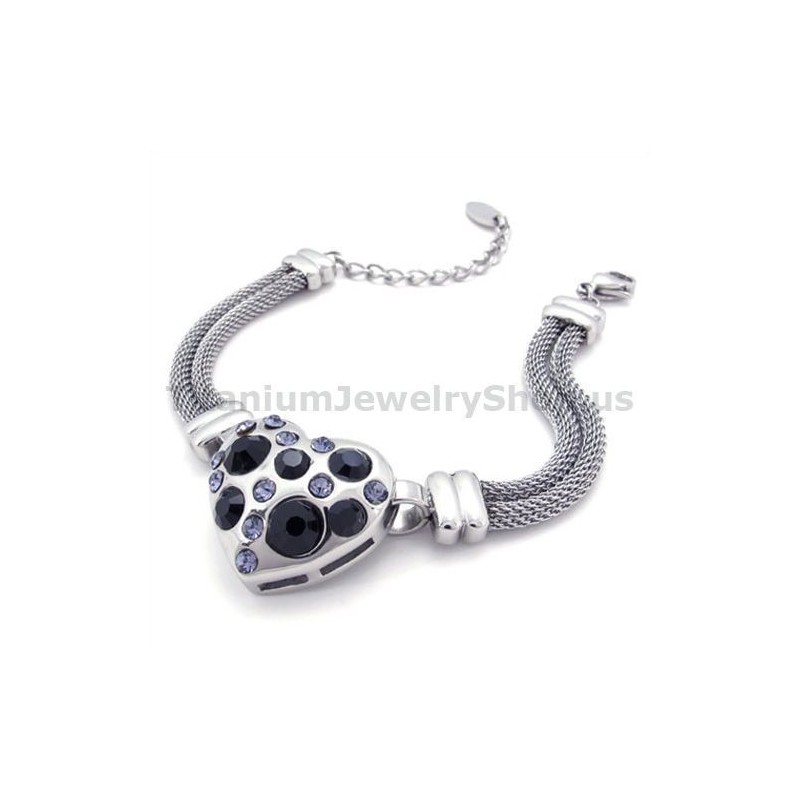 Dámsky Titánový Náramok S Diamantmi