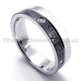 Titánový Prsteň True Love S Čiernym Diamantom