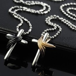 Titánové Prívesky S Anjelskými Krídlami A Krížom Pre Milovníkov, Darčeky Na Valentína - Retiazky Zadarmo