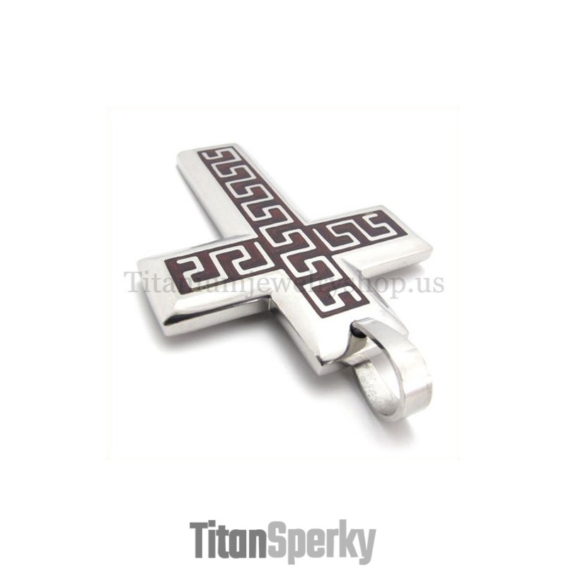 Pánsky Titánový Krížový Prívesok S Kávou