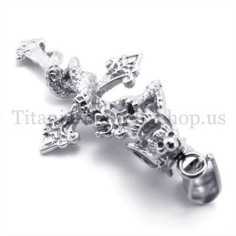 Prívesok S Titánovým Krížom A Špirálovým Drakom Pre Mužov