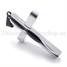 Čierny Módny Mužský Titánový Krížový Prívesok