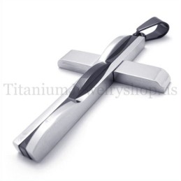 Čierny Módny Mužský Titánový Krížový Prívesok