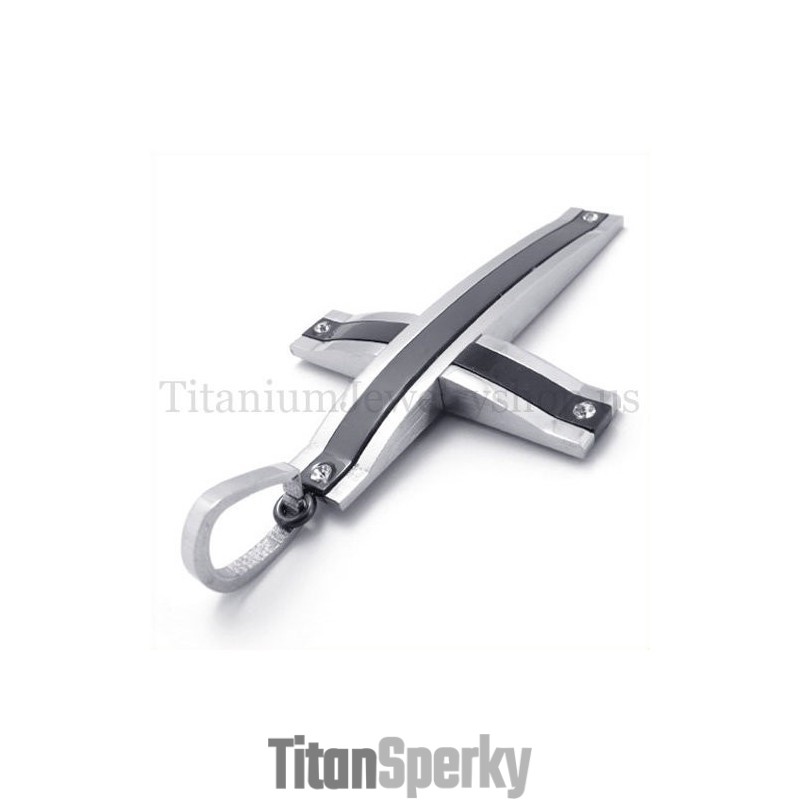 Čierny Super Stručný Módny Titánový Krížový Prívesok