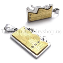 Zlatý Dvojvrstvový Prepletený Titánový Prívesok Pre Milovníkov