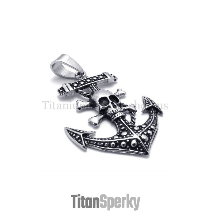 Titánový Prívesok S Kotvou A Pirátskou Loďou