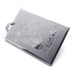 Nový Strieborný Titánový Prívesok S Hracou Kartou (K)