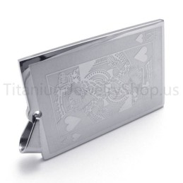 Nový Strieborný Titánový Prívesok S Hracou Kartou (K)