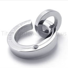 Nový Prívesok S Príveskom Fracture Ring, Strieborný Titán