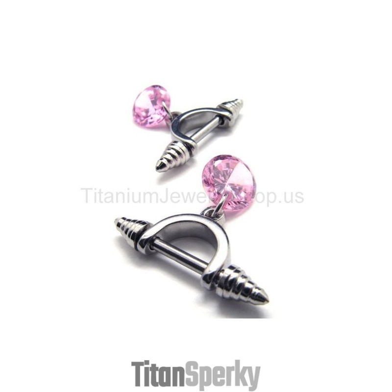 Titánové Ružové Diamantové Náušnice Cold Weapon