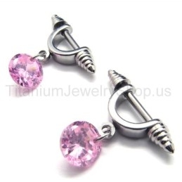 Titánové Ružové Diamantové Náušnice Cold Weapon
