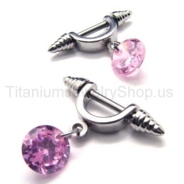 Titánové Ružové Diamantové Náušnice Cold Weapon