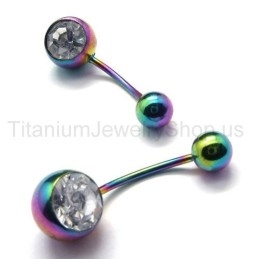 Farebné Mini Titánové Diamantové Náušnice